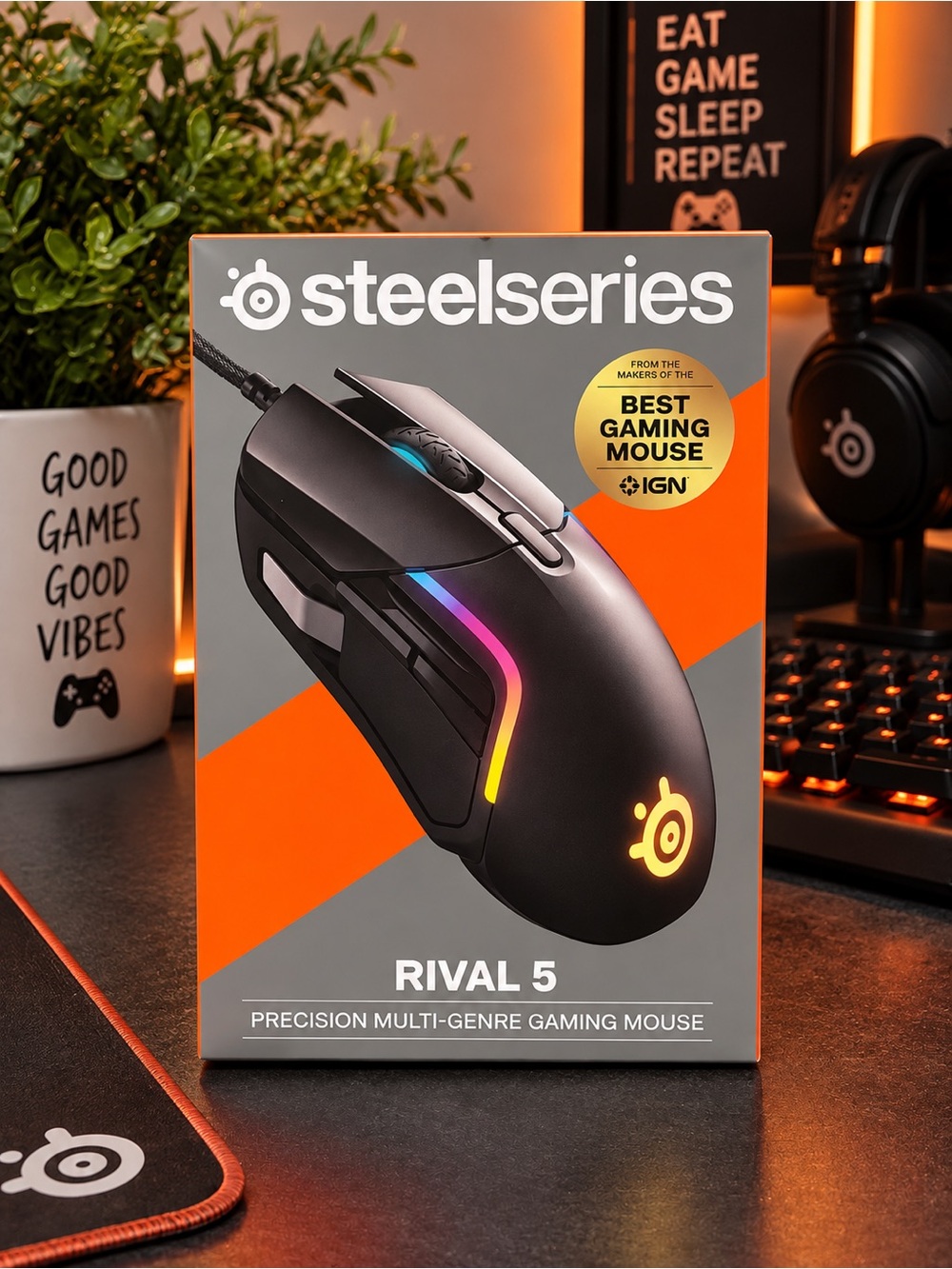 SteelSeries Rival 5 Precision Multi-Genre Gaming Mouse NIB / NWT